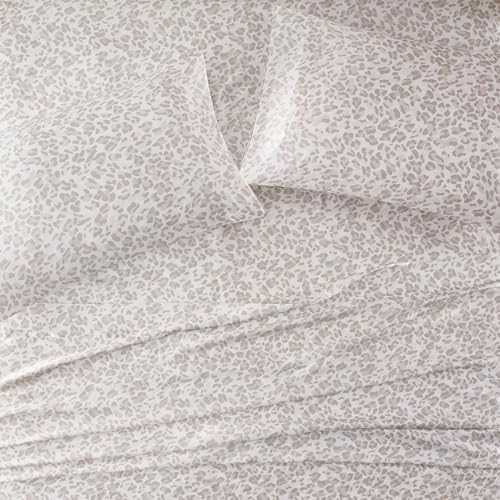 Image of Madison Park Essentials Set of 2 Satin Pillowcase for Hair & Skin, Luxuriously Soft, Silky with Natural Sheen Luster, Cool to Touch, Wrinkle-Free, Machine Washable, Standard Taupe Leopard 2 Piece