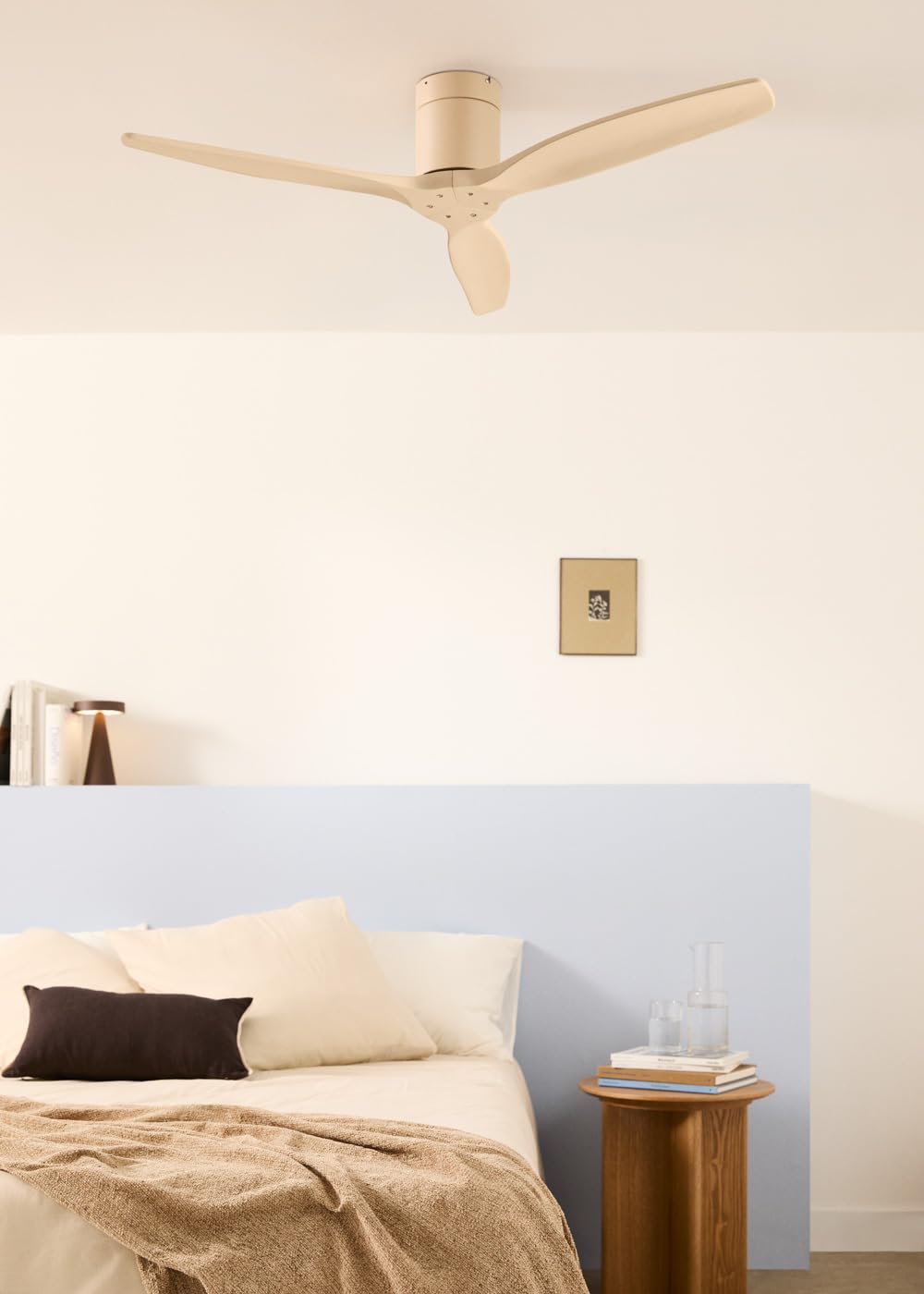 CREATE / WINDCALM M/Ventilateur de plafond ABS couleur sable avec télécommande / 40W, Silencieux, Ø132 cm, 6 vitesses, minuterie, fonction été-hiver