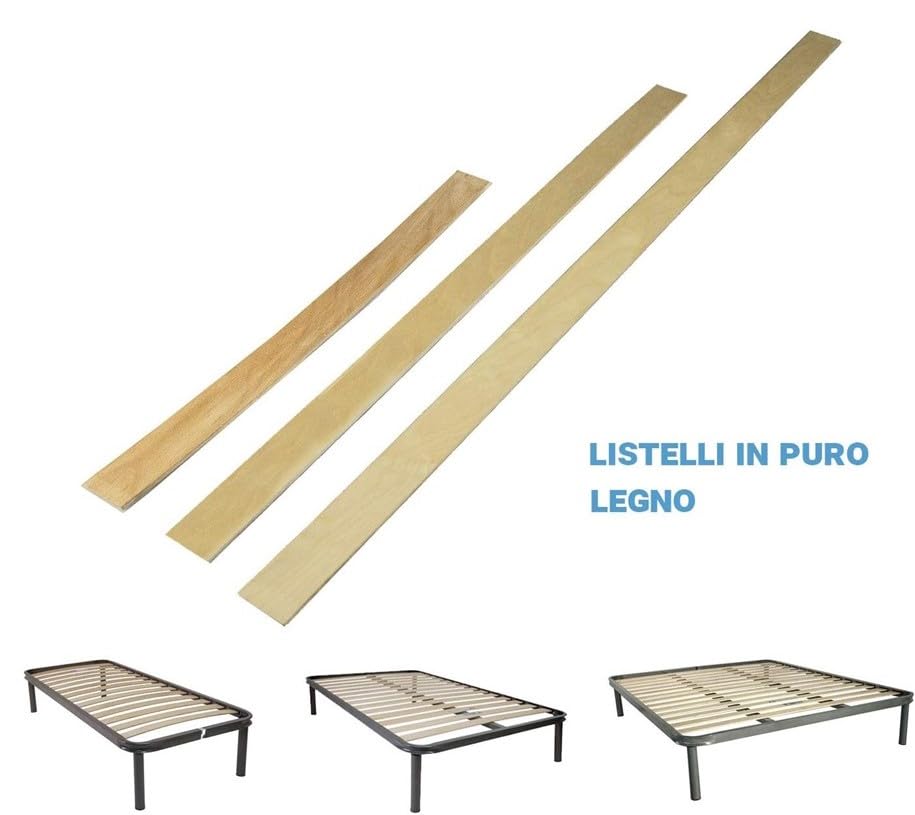 La Nuit Notti da Favola - Doghe in Legno - Ricambio Reti Ortopediche per Letto Una Piazza e Mezza 119x6,4x0,8 cm (4)