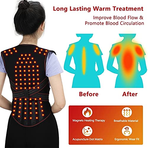 Xmsm Lumbar Decompression Belt For Men& Woman Self-Heating Full Back Support Belt 108Pcs Magnets Waist Back Brace Vest Spine Shoulder Neck Posture Correction Belt ( Size : Large ) #TOP6