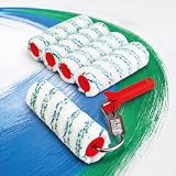 mako Easytex 5x Malerwalzen 25 cm - Farbroller Set inkl. Rollerbügel