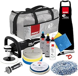 The Clean Garage Rupes LH19E Rotary Polisher Complete Kit | Bigfoot Buffer Bag Pads Compound Combo