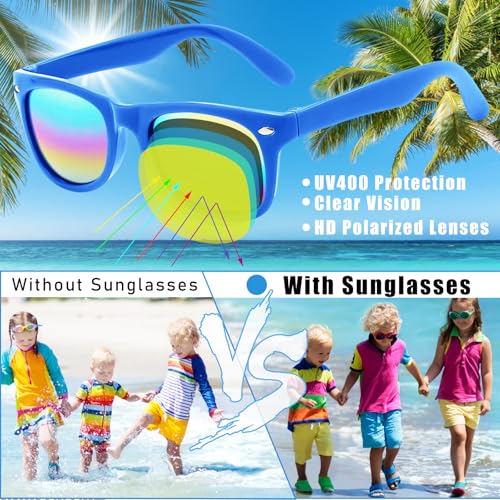 6 Pcs Kids Sunglasses Bulk with UV Protection, Neon Sunglasses Party Favors for Boys Girls, Summer Outdoor Accessories for Beach Pool Birthday Graduation Party Supplies4
