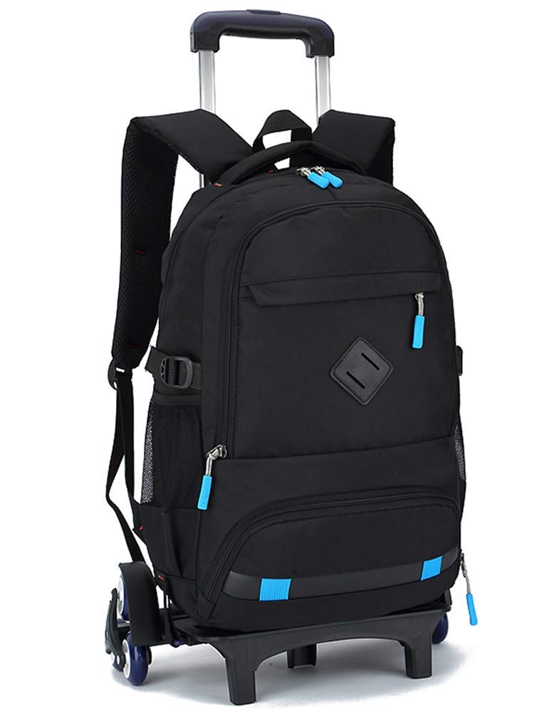 A-Lnice Primary And Middle School Students' Trolley Bag-4-5-6-9 Grade Boy Hand-carrying Box Three-wheel Climbing Stairs, Large Capacity (Color : Blue)