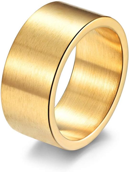 Men's 10mm Wide Ring Silver//Black/Retro Silver Stainless Steel Matte Brushed Classic Simple Plain Matte Engagement Wedding Band Ring for Men size 8-12