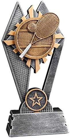 Express Medals (1-3-5 Pack) of 7 inch Sun Ray Resin Tennis Trophy Award with Engraved Personalized Plate SR116