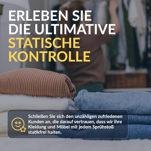 StaticEx Antistatik Spray Kleidung - Geruchsneutrales Antistatisches Spray, Anti Static für Kleidung, Teppich, Möbel & Textilien, Auto - Gegen statische Aufladung (100 ml (1er Pack))
