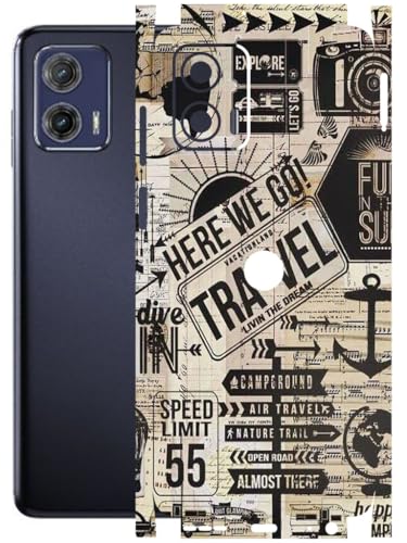 Image of AtOdds - Full Body Back Screen Guard Protector Film - Lamination Wrap Skin Sticker Compatible with Moto G73 (5G) | Scratchproof Matte Finish (Explore)