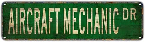 AIRCRAFT MECHANIC DR Vintage Sign Funny metal Signs Retro Tin Signs Aluminum Metal Sign for Office Kitchen Garden Wall Bab Club Coffee Home Decor