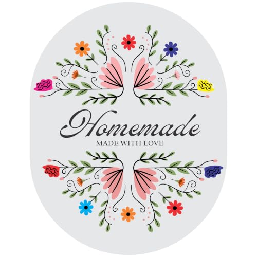 Image of Trifirt Homemade Oval Labels Stickers | Self Adhesive Vinyl Labels for Jars, Bottles, Homemade Food Packaging, Bakery Boxes, Gifts & Small Business