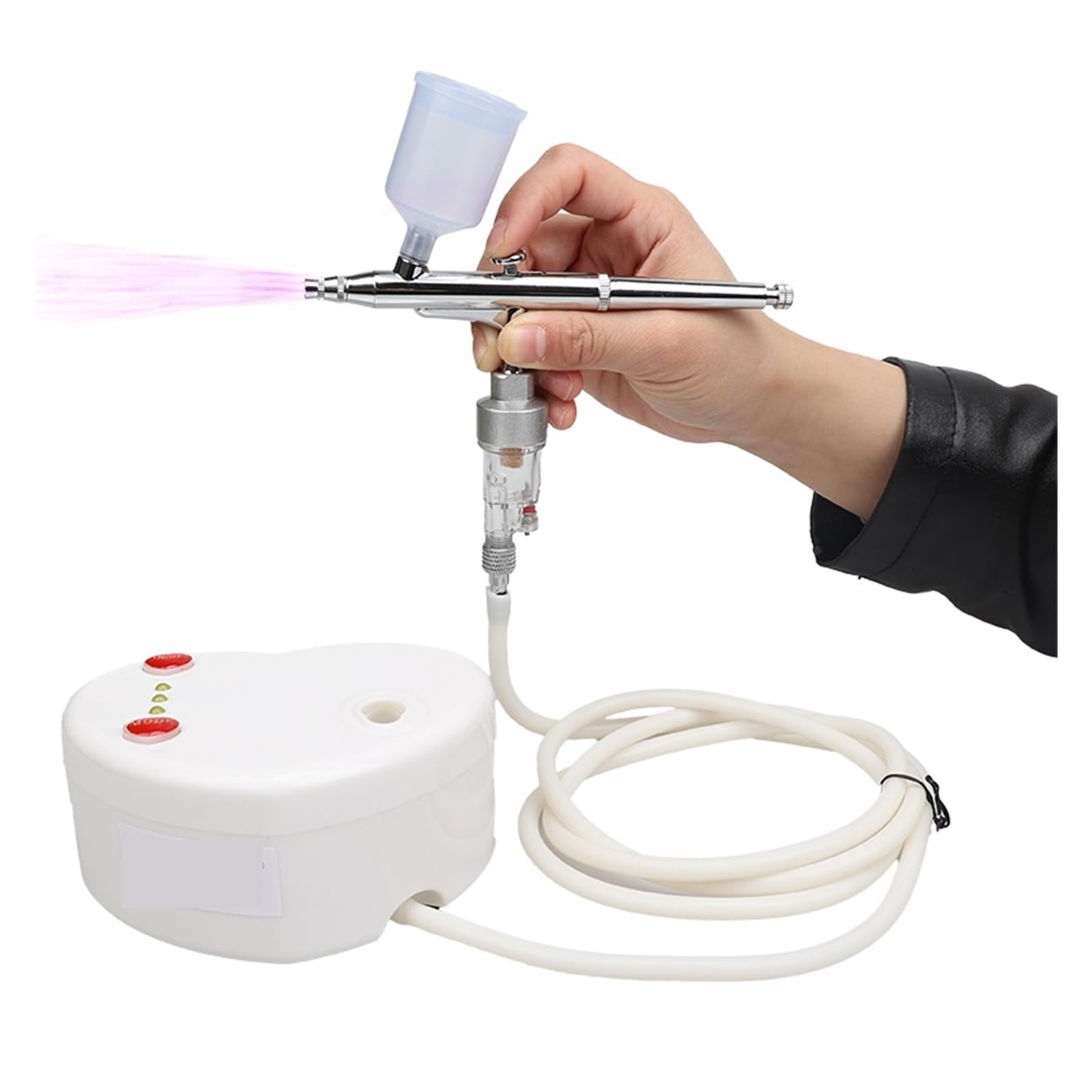 Compressore Pittura Spruzzatore Aerografo Make Up Art Body Cake Model Car Riempimento d'acqua Precisione Senza Sforzo Spruzzo Uniforme(0449-LW-A)