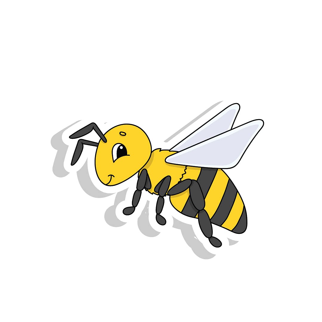 woopme Honeybee Stickers for Laptop Boys Girls Programmers Car Bicycle Luggage Notebook Water Bottles Guitar Graffiti Patches Printed Wall Funny Vinyl Decals Mini Sticker (Multicolored)