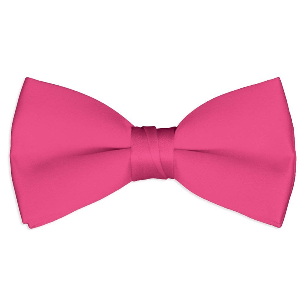 Boys Bow Tie Wholesale 12 Pack Children Chorus Pre-Tied Bowties Kids Tuxedo Solid Ties (Hot Pink)