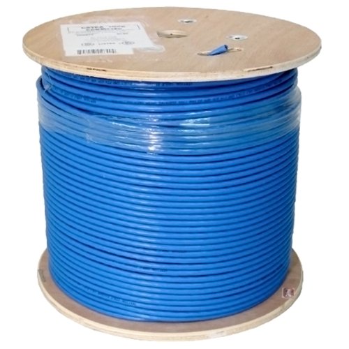 Vertical Cable Cat6A 10G, UTP, 23AWG, Solid Bare Copper, PVC, 1000ft Bulk Ethernet Cable, Blue