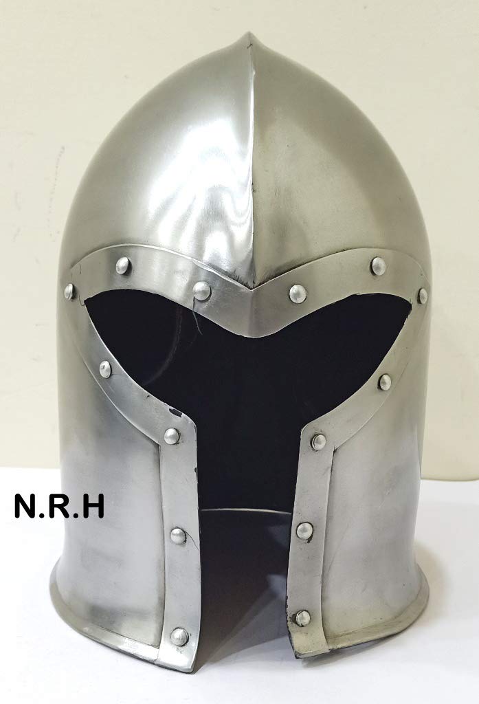 Casco Medieval Barbuta Knight Templar Crusader Armor con Soporte