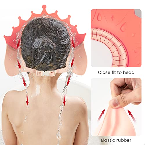 Funupup Baby Shower Cap For Kids, Adjustable Toddler Hair Washing Shield Bathing Cap Baby Shower Visor Shampoo Cap (Crown, Pink) #TOP3