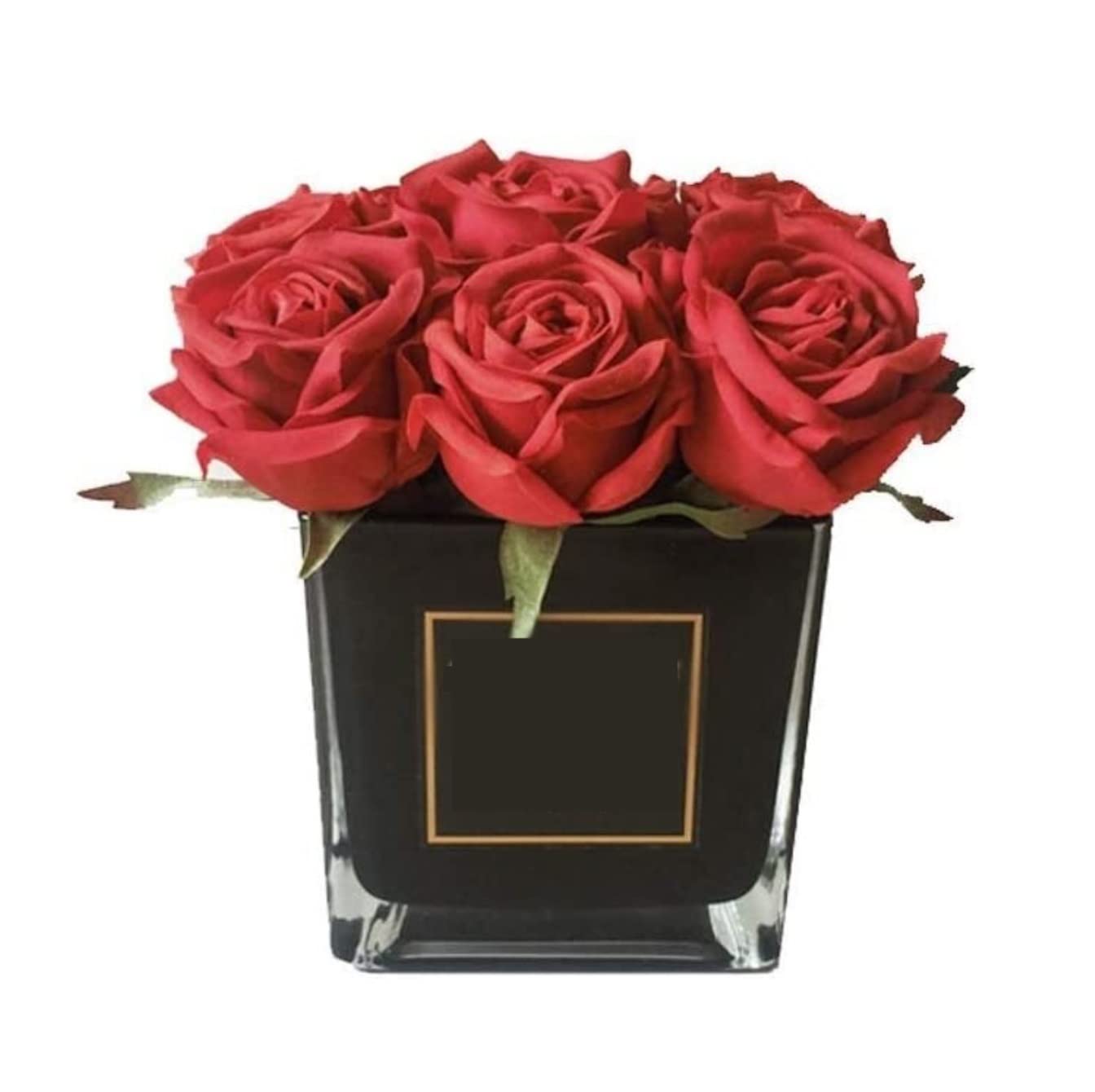Decorazioni Domestiche Fiori Splendidamente Artificiali Rosa Rossa Simulazione Floreale Set da Tavolo Decorativo Fiori Finti