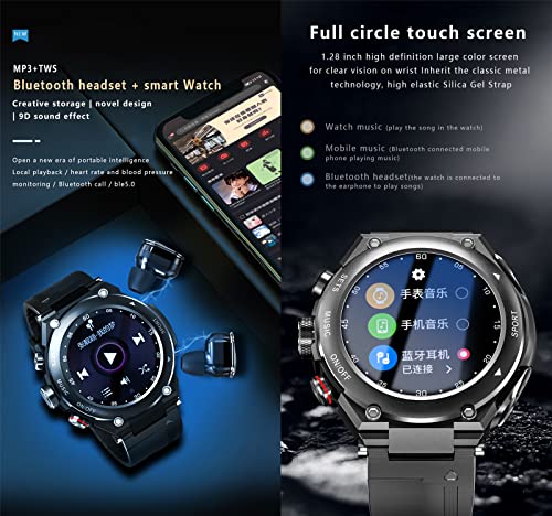 Tuanzi T92 Smart Watch with Earbuds, Black Pack of 3 - Image 3