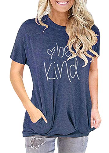 ONLYSHE Be Kind T-Shirt for Women Kindness Inspirational Short Sleeve Graphic Tee Shirts Tops