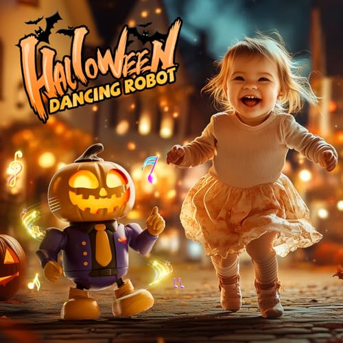 WWICILY Halloween Pumpkin Dancing Robot Toy – Light-Up Musical Walking Figure, Party Decoration for Boys & Girls Ages 3-8, Fun - Image 8