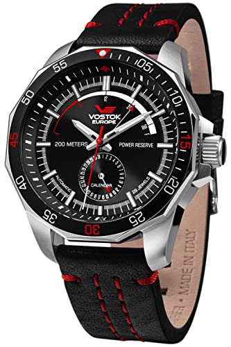 Montre automatique pour homme Vostok Europe NE57-225A563 avec bracelet cuir noir