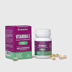 Sanavita - Vitamina E 400mg - Suplemento Antioxidante para Proteção Celular - 30 Cápsulas