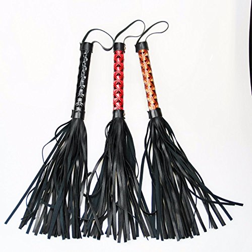 HOT! 3 Colors Leather Spanking Fetish Whip Flogger Sex Toys For Couples Sexy Policy Adult Games Flirt Erotic Products (38.5cm Length, Black)