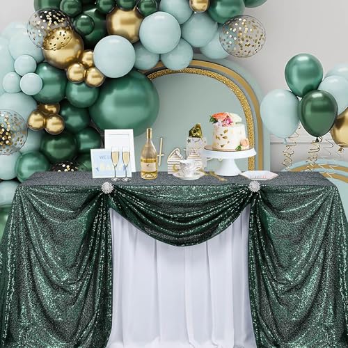 Image of B-COOL Sparkle Sequin Tablecloth Rectangle: Table Cloth Linen Glitter Cake Table Cloth for Wedding Party Banquet Christmas Birthday 50x80 Inch