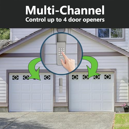 Universal Garage Door Opener Remote Keypad Compatible with LiftMaster Chamberlain Craftsman Genie Linear Wayne Dalton Overhead Door Garage Door Opener (Keypad for 5 Learn Button & Dip Switch)