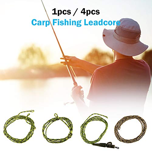 DECDEAL 1 pcs / 4 pcs NúcDe Chumbo Linha De Pesca 45lb Looped Carpa Pesca Líder Com Anel de Manga Gi