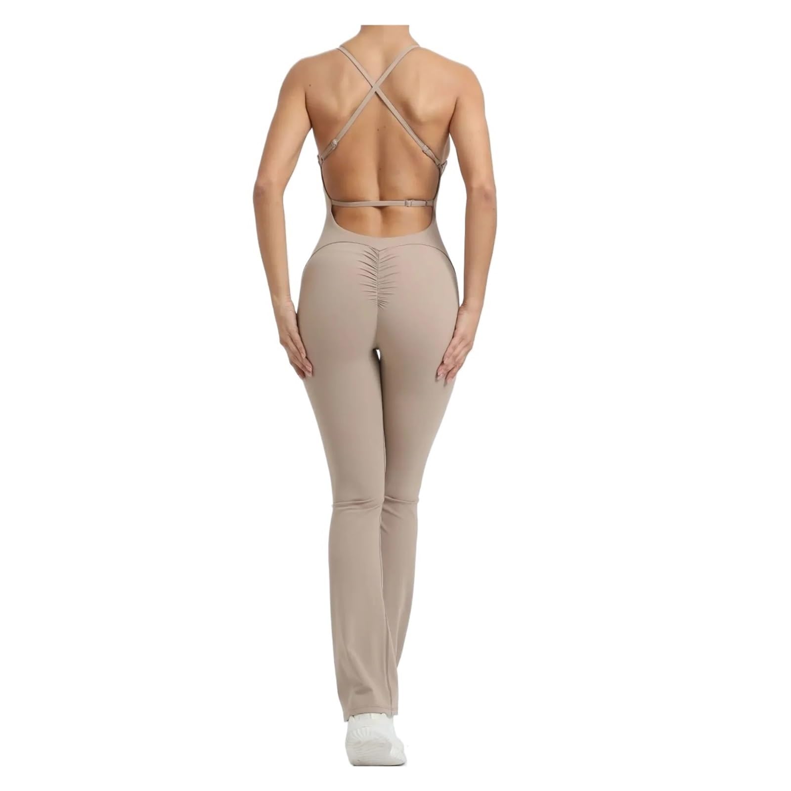 Body de Yoga sin Espalda Ropa Deportiva for Mujer, Ropa de Yoga, Conjunto Deportivo Push up, Beige, Rojo, Verde y Gris para Yoga