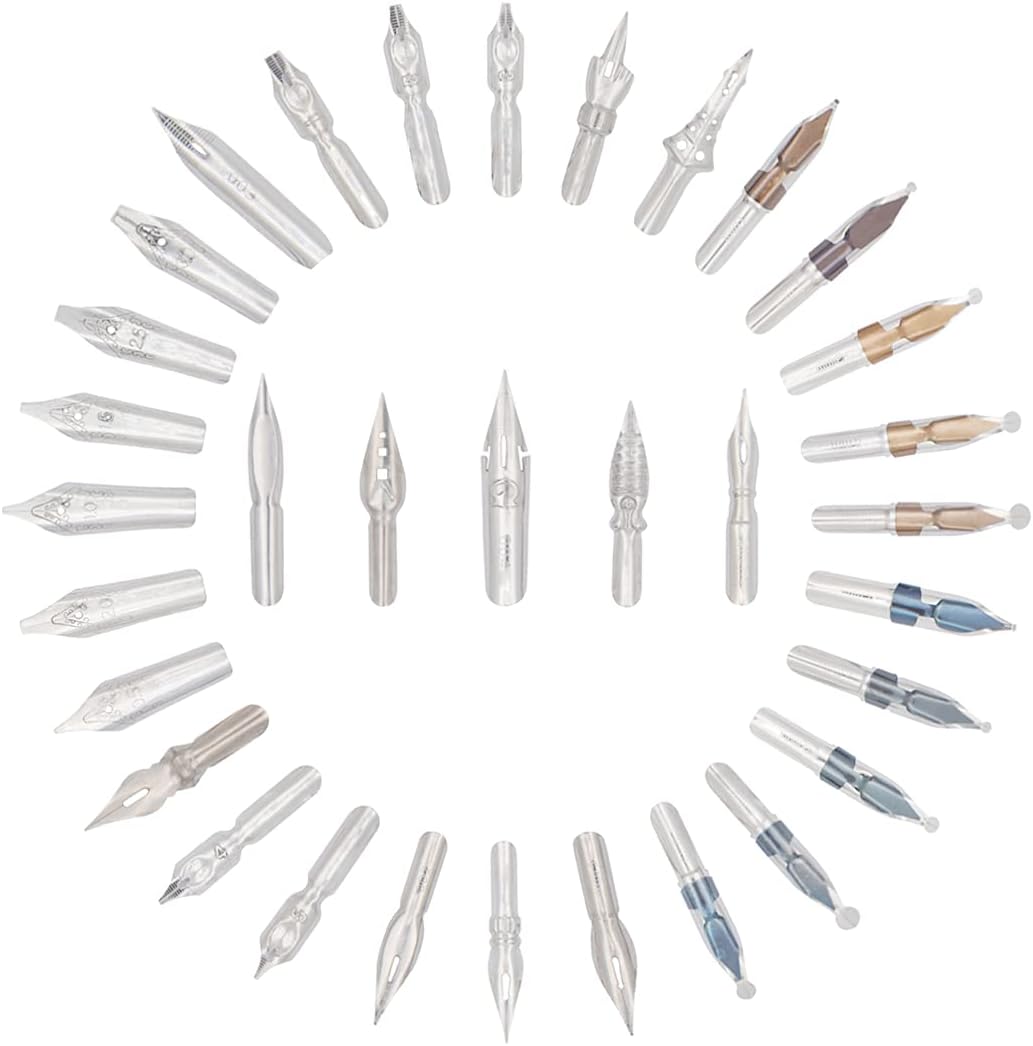 Gullor 33 Calligraphy Nibs for Dip Pens, Calligraphy Pen Nibs, Dip Pen Nibs