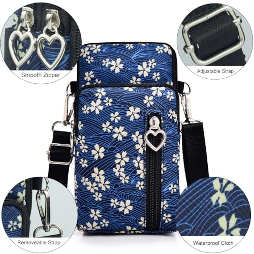 Image of JANKS Small Crossbody Bag for Women - Mini Phone Purses with Crossbody Strap and Wallet - Nylon Arm Bag