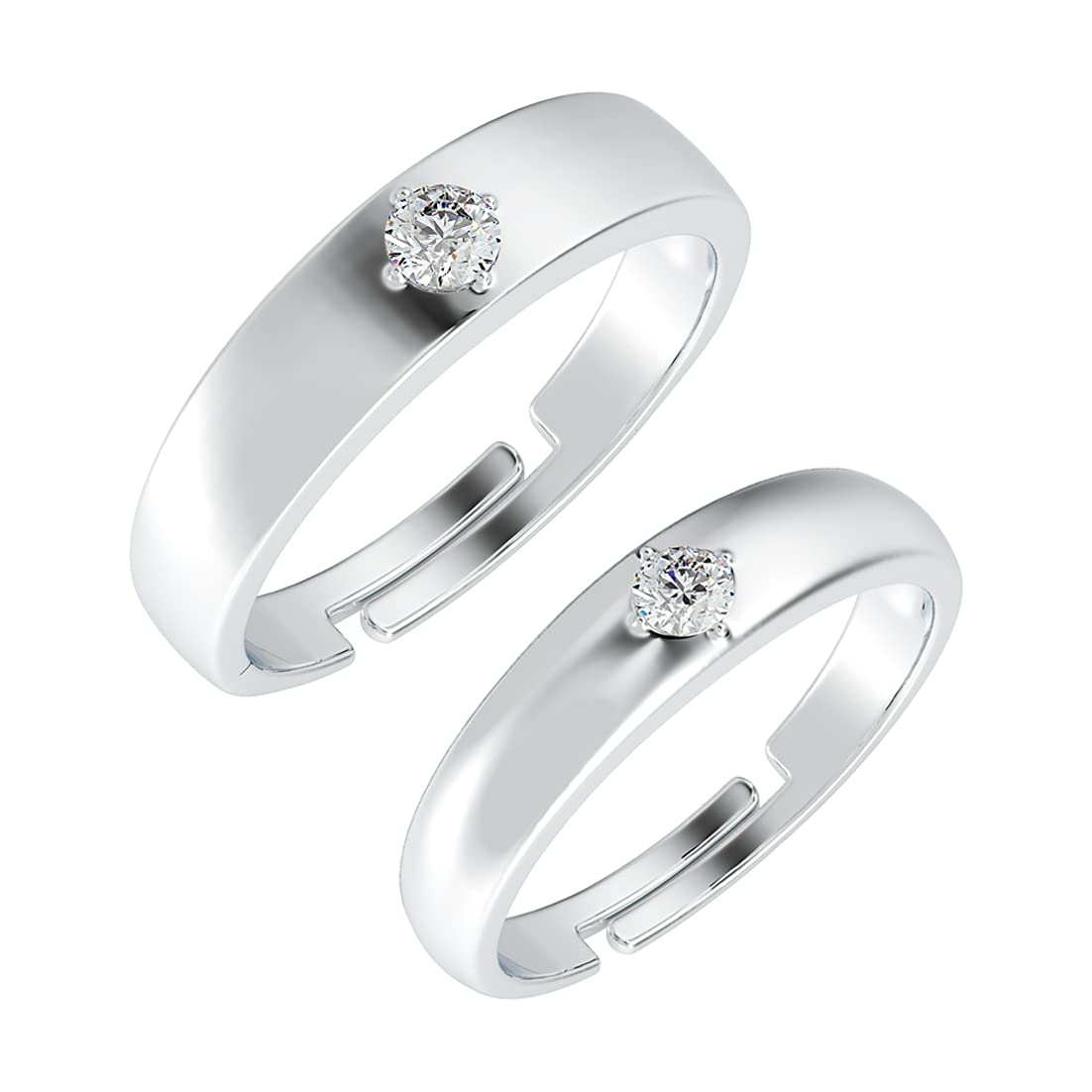 CLARA Pure 925 Sterling Silver Classic Adjustable Couple Band, Promise Rings for Lovers | Gift for Men and Women (B095SYC2Q3) Amazon Price History, Amazon Price Tracker