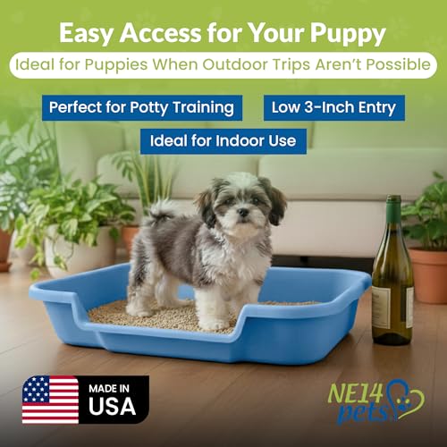 Large Dog Indoor Litter Box Up to 20 Lbs, Little Boy Blue | Durable & Pet Safe Puppy Litter Box, Indoor Open Top Entry Dog Litter Pan, Comfortable & Great for Dogs, Made in USA - Image 4