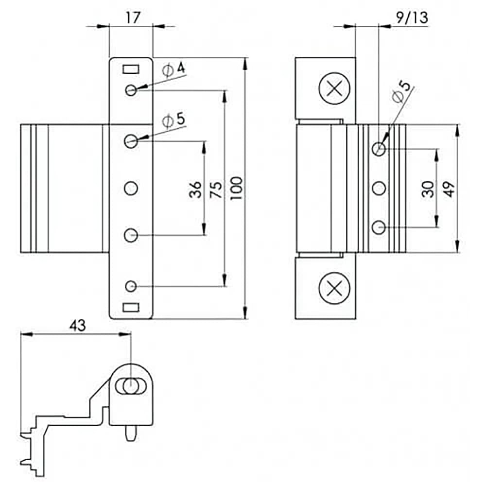 Paddock WEL Pendulum Upvc Euro Door Hinge 13mm Upstand in White, White Wel Hinge 13mm - Image 3