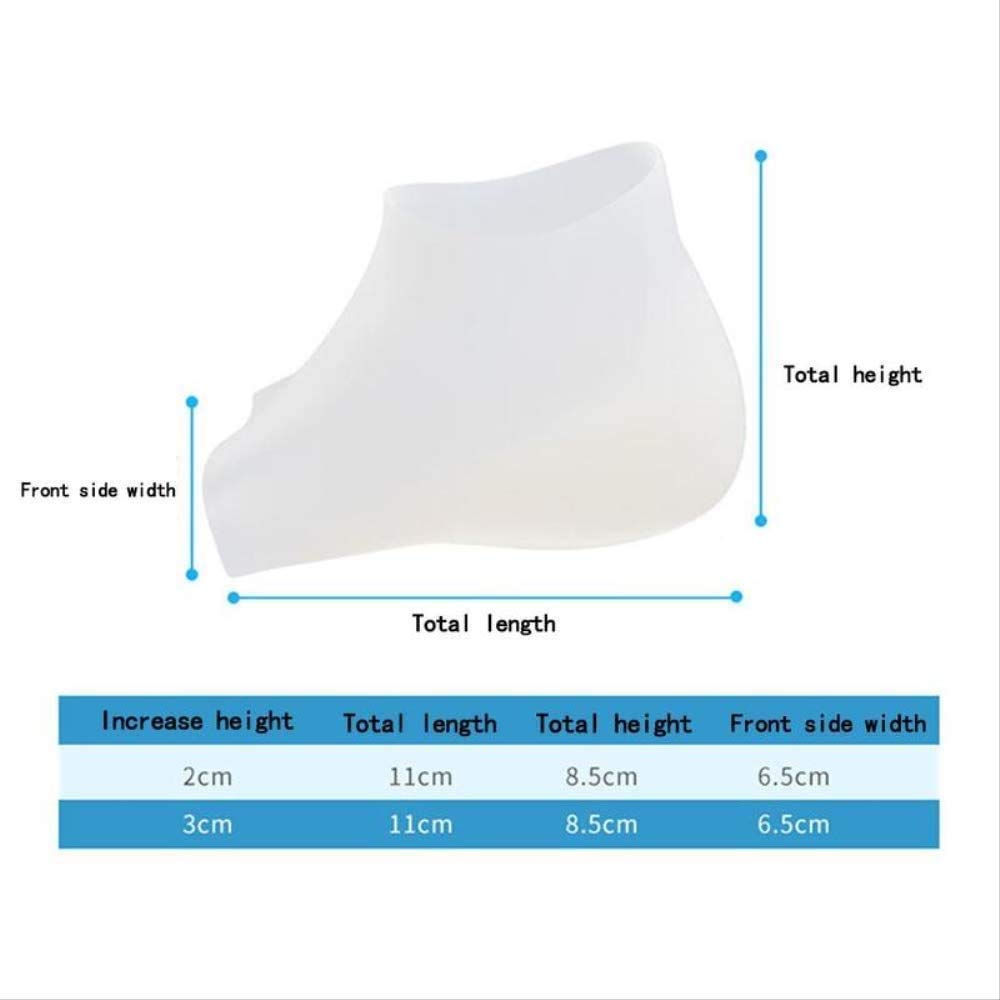 1 par de plantillas de gel. Plantilla interior invisible. Conjunto de talón de silicona. Cojín suave para los pies. Almohadilla de altura interior. Almohadilla de talón unisex. Plantilla de calcetín