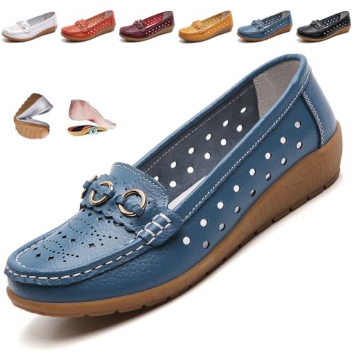 Zapatos de mujer transpirables con cuña y plataforma para caminatas largas y cómodas