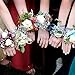 Chinco 24 Pieces Wrist Corsage Bands Elastic Stretchable Corsage Wristlets Bracelets Prom DIY Wrist Accessories Elegant Wristlets Bands for Wedding Party Bride Bridesmaid Prom Festival