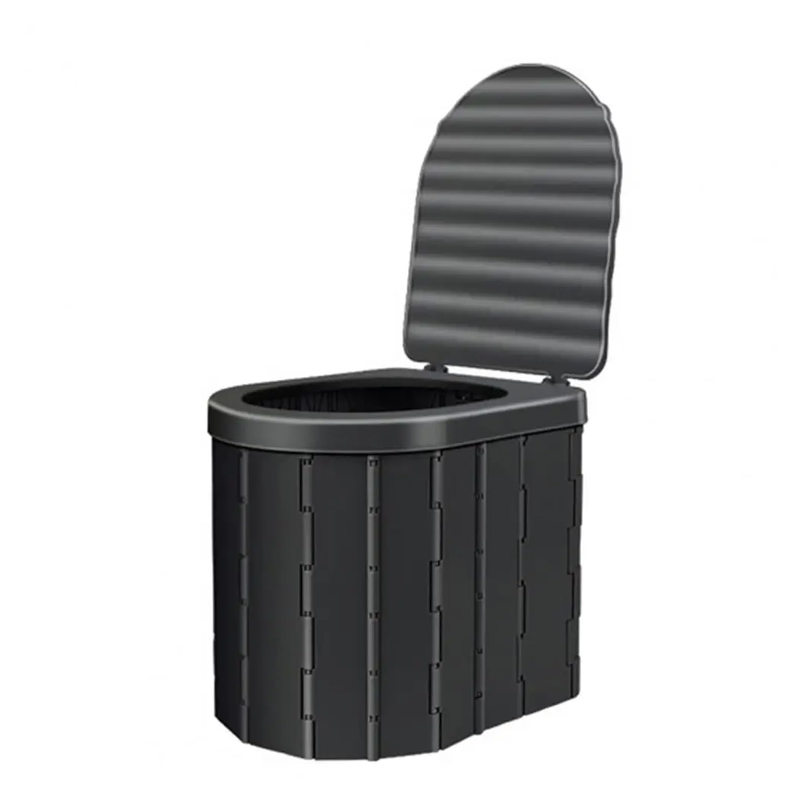 Inodoro Plegable Inodoro Plegable For Acampar con Tapa, De Viaje, Asiento Ancho, Orinal Coche Adultos(Black)