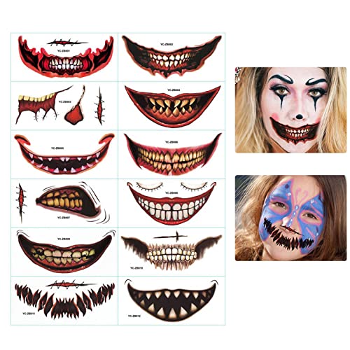 Pansy Halloween Tatouages Temporaires pour Visage - Crâne Mort Floral Squelette Noir Tatouages Éphémères | Autocollant pour Décoration Halloween Maquillage Cosplay pour Femme Homme Adulte Enfants Cover