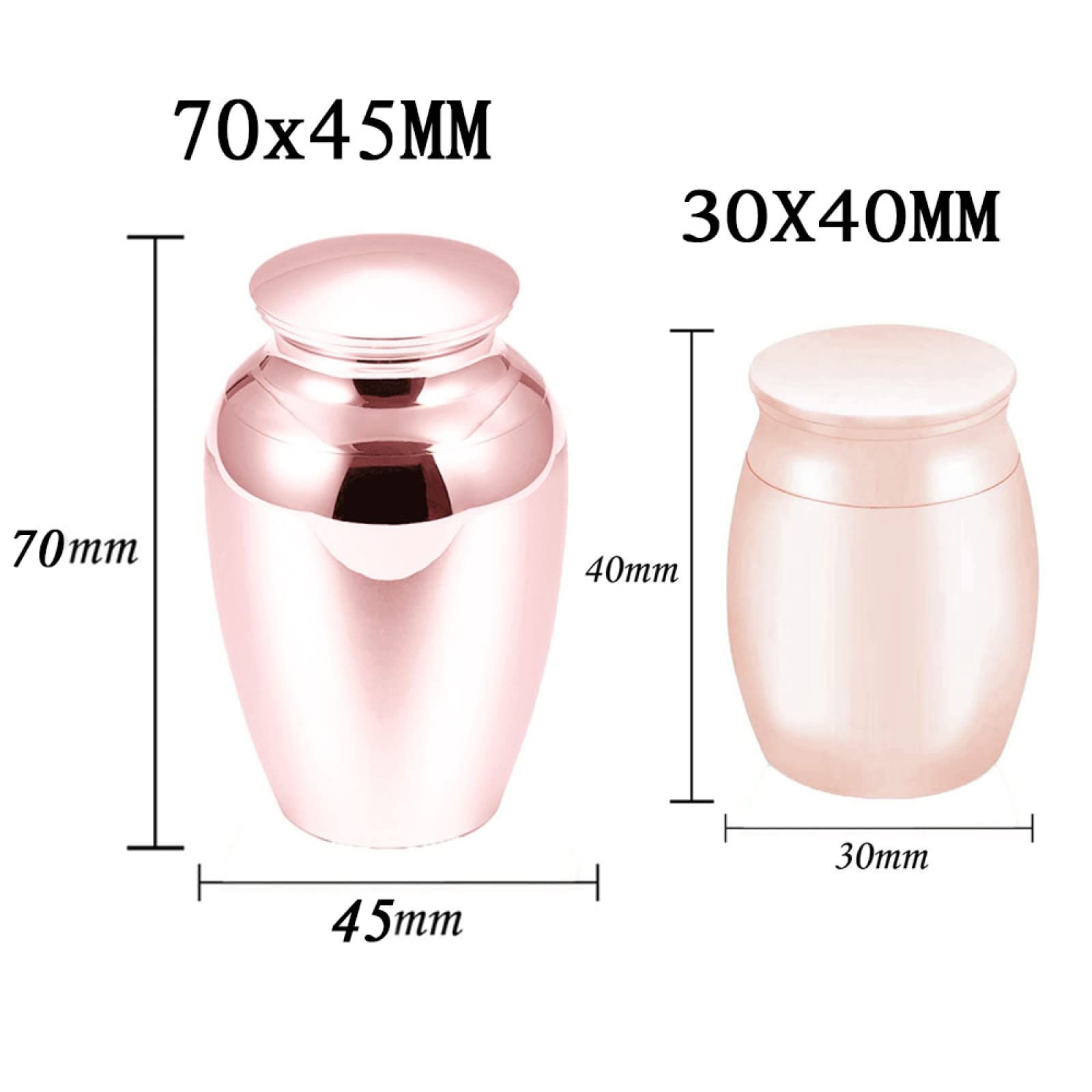 LZHLMCL Menselijke As Urnen 40Mm Crematie Urn Huisdier Mini Urn Aluminiumlegering Ashes Memorial Gift Veren Zilver