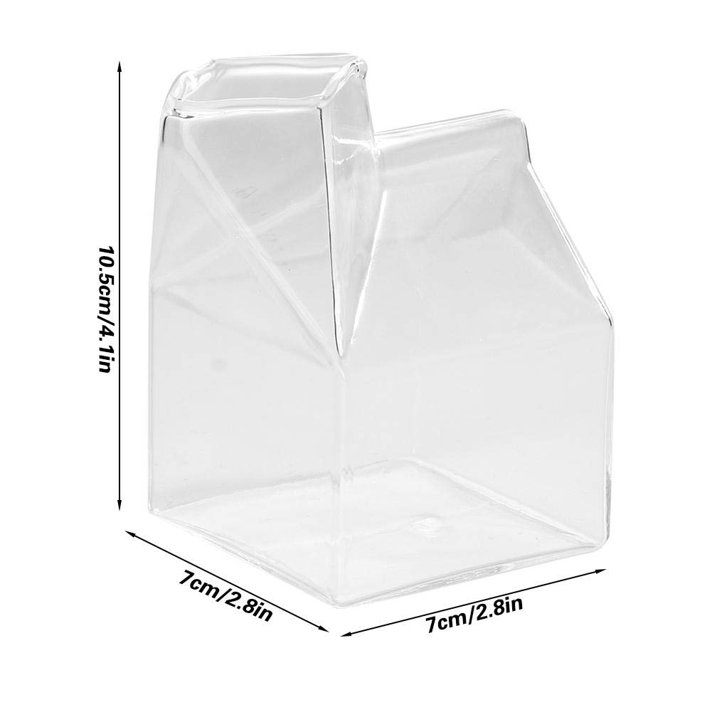 Clear Glass Milk Milk Container Novelty House Shape Milk Water Cups Mini Coffee Cups Cup Collect Bottle Pourer Cardboard Container 250ml/8oz