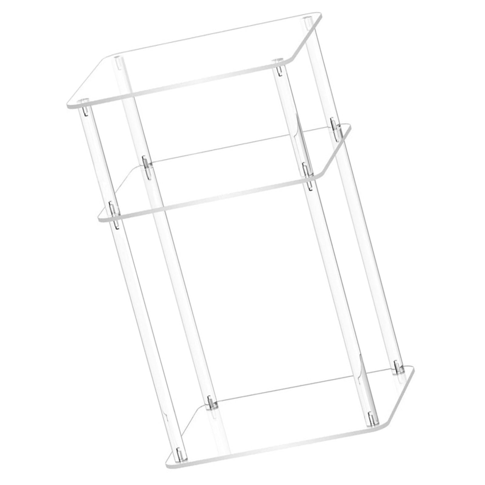 Jazuaiao Clear Acrylic Side Table with 3 Shelves Sturdy 3 Layer Acrylic Table for Books Computers Easy Assembly Display Holder Multipurpose Storage Shelf