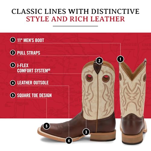 Image of Justin Caddo 11 inch Square Toe Western Boots for Men