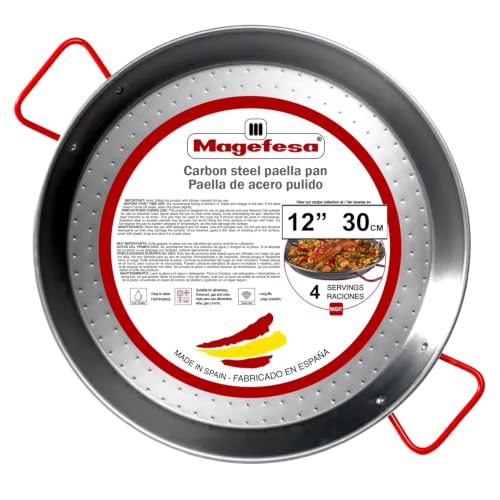 Magefesa 12" Carbon Steel Paella Pan – 30 cm - 4 Servings, D...