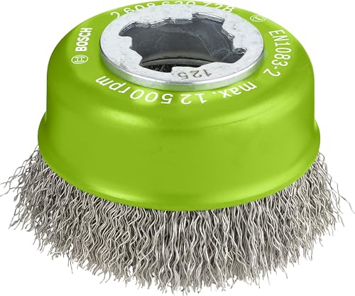 Bosch Brosse boisseau en acier inoxydable X LOCK 75 fils ondulés 75 mm 0 3 mm 2608620728 - vue 2