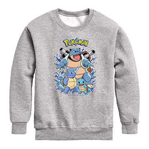 HYBRID APPAREL - Pokémon - Squirtle Evolution - Youth Crewneck Fleece Sweatshirt - Main Image
