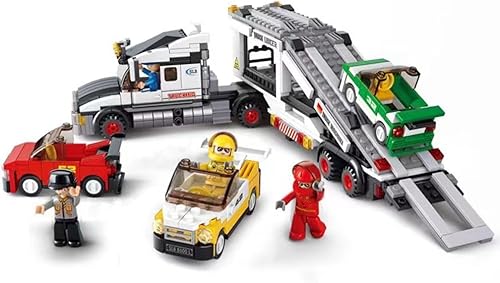 Bloque de construcción, remolque de vehículo de transporte, camión de trabajo resistente, juego de construcción de camión, remolque clásico de