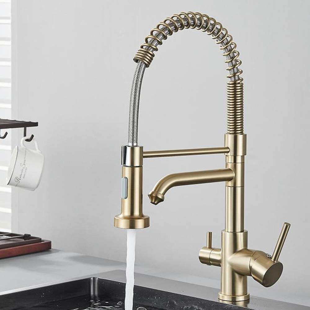Yjyjy Type A Kitchen Faucet,Kitchen Filter Faucet, Brass Faucet, Water Filter Faucet, Double Drinking Faucet, Sink Mixer Tap
